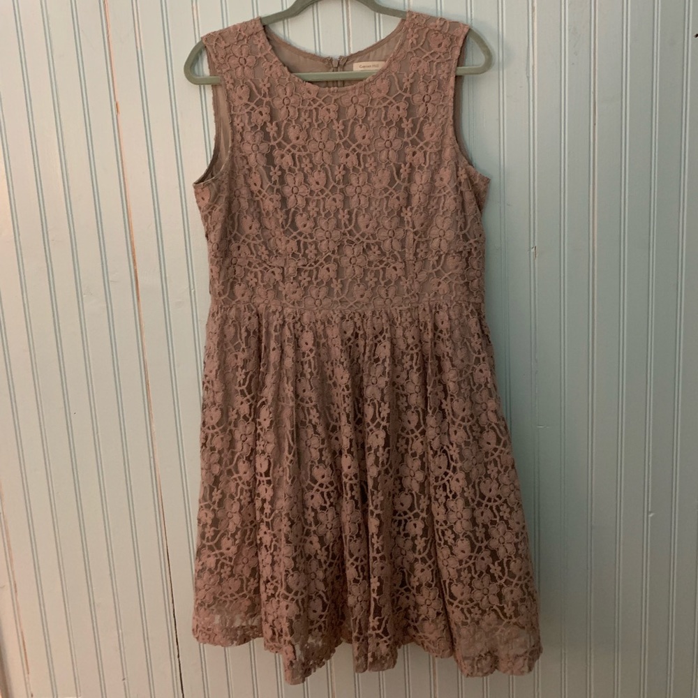Garnet Hill Floral Gray Lace Dress Size 12